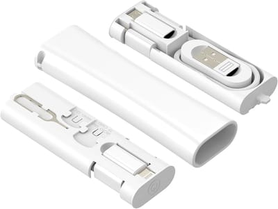 Kabelorganizer set met USB-C adapter, 60W tas voor iPhone 17, 16, 15, 14 Pro Max en accessoires, opbergdoos met meerdere vakken en datakabels
