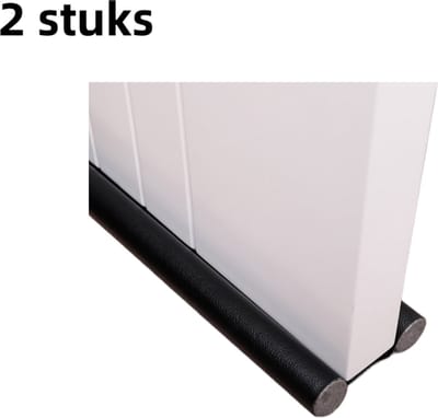 2-delige set - Deurbodemafdichtingsstrip - Deur- en raamspleetafdichtingsstrip - Winddicht en warmte-isolerend - Stofdicht en winddicht - Dubbelzijdig zwart - Lederen uitvoering - 96cm