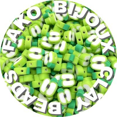 Fako Bijoux - 100 Klei Kralen Appel Groen - Polymeer Kralen - Figuurkralen - Kleikralen - 10mm - 100 Stuks