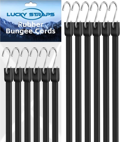 Rubberen Koorden - Bungee Riemen - Lading Zekeren - Verbeterde Haken - 60 Inch - Zwart