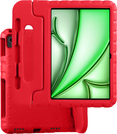 Hoesje Geschikt voor Apple iPad Air 6 (2024) - 11 inch - 6e Generatie - M2 - Kinderhoes Shockproof Bumper - Kidsproof Case - Tablet Hoes - Kinder Hoes Cover - Rood