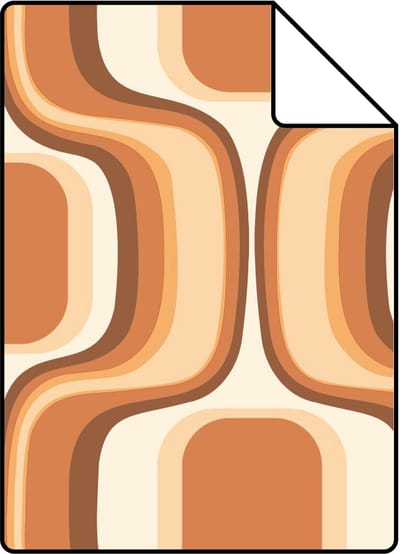 Proefstaal ESTAhome behang retro ornamenten oranje - 26.5 x 21 cm - 131585-S