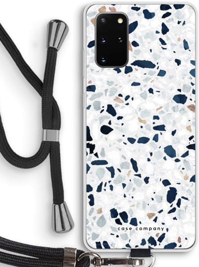 Case Company® - Hoesje met koord geschikt voor Samsung Galaxy S20 Plus hoesje met Koord - Terrazzo N°1 - Telefoonhoesje met Zwart Koord - Bescherming aan alle Kanten en Over de Schermrand