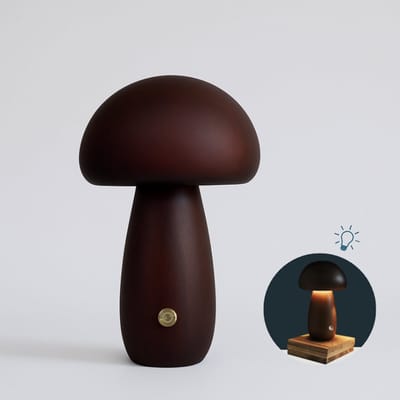 Mushroom lamp - Paddestoel lamp - Paddenstoel lamp - Tafellamp - Hout - Medium