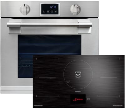 Kaiser - inbouwoven - EH 6339 XXL Inbouwoven - incl. - KCT 9140 FI - inductiekookplaat - oven - 86L - met pyrolyse & AirFry - touch display - inductiekookplaat - 90 cm - FREE ZONE met 2 FLEX inductiezones - TFT display