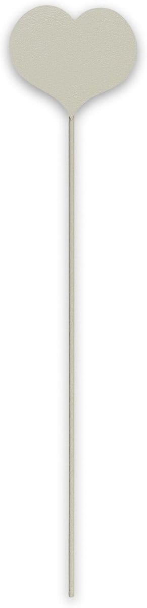 Decoratieve Stekker - Bodemstekker Tuin - Plantenpot Aankleding - Hartvorm Gesloten - 34cm Hoog - Wit