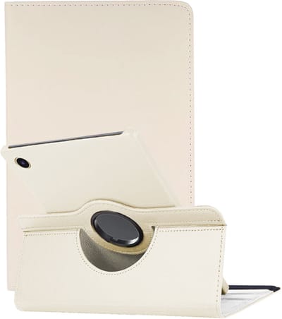 Hoes - Geschikt voor Samsung Galaxy Tab A11 Plus - 360 Graden Draaibare Hard Cover Case - Tablet Hoesje Draaibaar - Wit