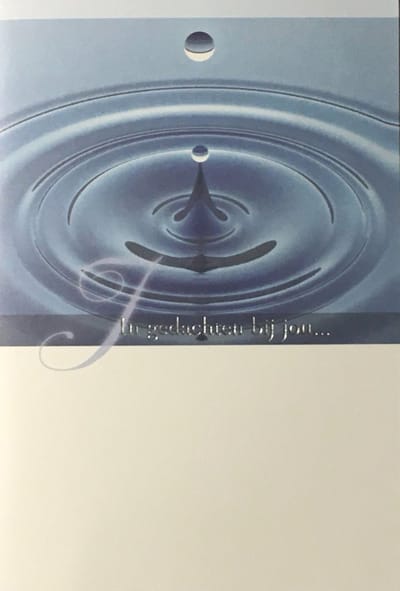 Luxe Wenskaart Deelneming - Condoleance - Overlijden - Oprechte Deelneming - Art of Cards - 11,5x17cm - Dubbele Kaart - Met Envelop - Luxe Wens Kaart - Greeting Card - 1 Stuks - In Folie Verpakt - Angel 08 - Druppel - Gratis Verzonden