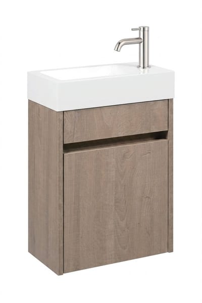 Saqu Florence fonteinmeubel toffee incl. fontein en chromen kraan rechts
