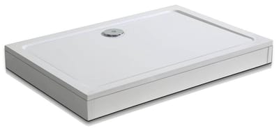 Serie Daisy - Douchebak - Wit - 120x80 - Rechthoek Hoog - Polystone - Incl. Potenset en Afneembaar Paneel - Excl. Sifon Daisy