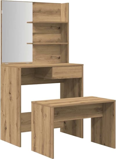 vidaXL - Kaptafelset - bewerkt - hout - artisanaal - eiken