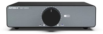 AIYIMA A07 Max Versterker – 300W + 300W HiFi Class D – RCA & AUX Ingangen – Subwoofer Uitgang – Mini Audio Amp met TPA3255 – Voor Speakers & Home Audio