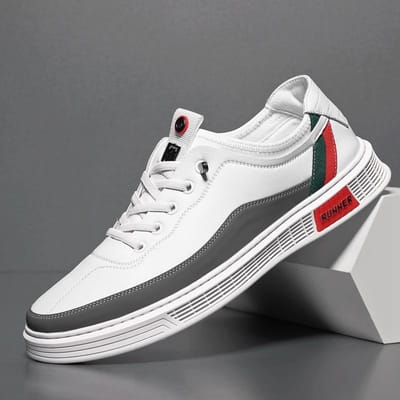 Herenschoenen Nieuwe Ademende Jeugd Casual Schoenen Koreaanse Stijl Trendy Lage Top Witte Schoenen 44