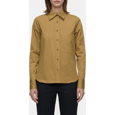 Closed Straight Fitted Blouse Shirt Tullamore Brown Maat: S | Overhemden Outlet | Dames | Bruin