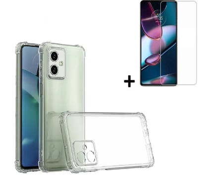 Siliconen Hoesje Transparant Geschikt voor Motorola Moto G54 – Motorola Moto G54 Screenprotector – Moto G54 Hoesje Siliconen Transparant Shock Proof + Screenprotector