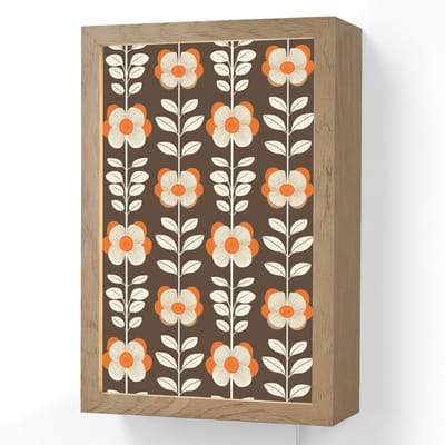 Wandlamp 20x30 cm - Oplaadbaar - Bloemen - Retro - Bruin - Wandlampen binnen woonkamer - Slaapkamer lamp met kabel - Decoratieve nachtlamp - Vloerlamp snoer