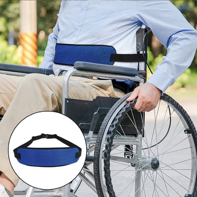 Allernieuwste.nl® Brede Luxe Rolstoelgordel - Veiligheidsriem voor Rolstoelen - Veilige Heupband voor Rolstoel Scooter Scootmobiel - Blauw - 130 x 12 cm
