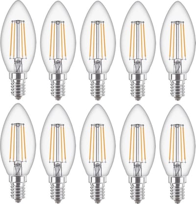 Voordeelpak 10 stuks Philips LED Kaarslamp 4.3W 470lm 2700K Helder | Niet dimbaar | 4.3 watt | 470 lumen | Extra Warm Wit | 230V | 15.000 Branduren | 470 | | E14 | 15.000 Branduren
