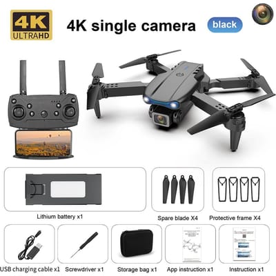 2025 NOUVEAU Drone K3 RC 4K HD Photographie Aérienne Caméra Simple/Double Wifi FPV Évitement d'Obstacles Détection de Gravité Quadcoptère Avion Pliable Quadcoptère Single camera 1 battery noir