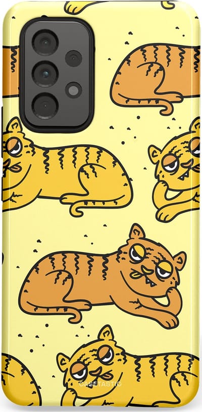 Casetastic hoesje geschikt voor Samsung Galaxy A53 (2022) 5G - Dubbellaagse bescherming - Tijger dromen - Fashion Case - Crème Goud Olijfgroen