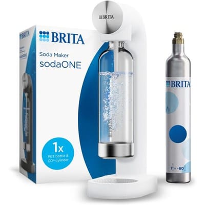 Brita SodaONE Bruiswatertoestel Wit - met 1 CO2-cilinder en 1 Soda fles