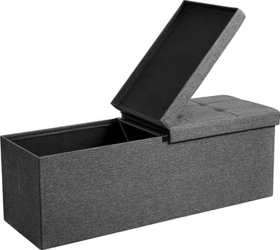 Hoppa! Zitbank - zitkist - zitpoef - voetenbank met opbergruimte en deksel - max, statische belastbaarheid 300 kg donkergrijs 110 x 38 x 38 cm