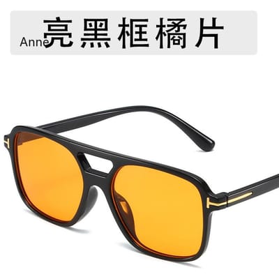 Vintage Vierkante Zonnebril voor Dames Heren Retro Groot Vierkant Montuur Zonnebril UV400 Bescherming Tinten Zomer Bril yellow