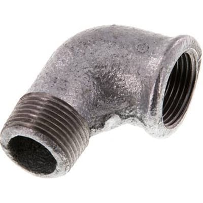 Rp 3/4'' x R 3/4'' F/M Verzinkt Gietijzeren L-Fitting 90graden 25 Bar [5 Stuks]