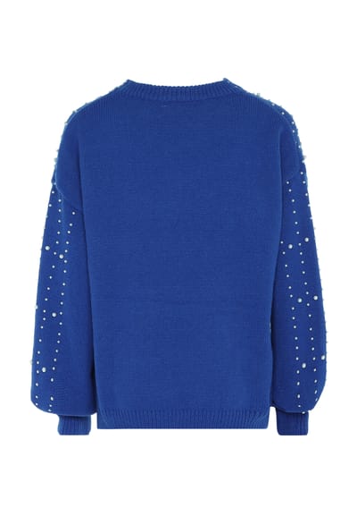 Faina trui met parels Dames KONING BLAUW