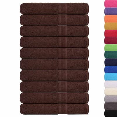 vidaXL - Handdoeken - FROGN - 10 - st - 100x200 - cm - 360 - g/m² - bruin