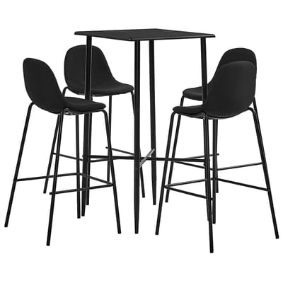 vidaXL - 5-delige - Barset - stof - zwart
