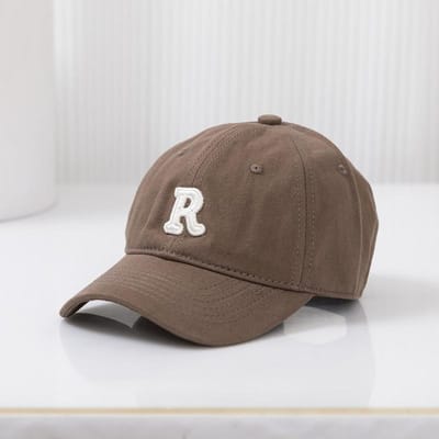 Kinderen Baseballpet Nieuwe Lente Zomer Effen Zonnehoed Geborduurde Letter Jongens Meisjes Katoen Snapback Petten Kinderen Hip Hop Vissen Hoed Children(52cm)Adjust kameel