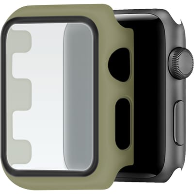 Telefoonglaasje Hoesje met Screenprotector Geschikt voor Apple Watch 1\ Apple Watch 2\ Apple Watch 3 - 42mm - Legergroen