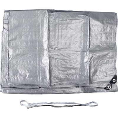 Bâche Poly Épaisse Double Argent Imperméable Isolante Thermique Résistante aux Déchirures Polyvalente