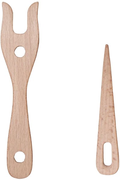 Dailygoods- Gebreide Vork - Houten Touwset - Handgemaakte Vork - Grote Oognaald - Creatief Vlechtwerk - Hoogwaardig Beukenhout - Breivork