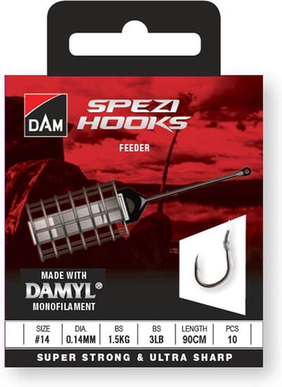 Dam Spezi Hooks Feeder H14 0.14mm 90cm