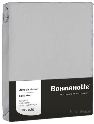 Bonnanotte Hoeslaken Split(topper) Jersey Elastan Licht Grijs 180/200x200/220