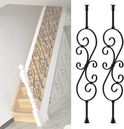 Zwarte Trapleuning - Metalen Baluster - Veilig Traplopen - Hoekverstelbaar - H 120 Cm - Zwart