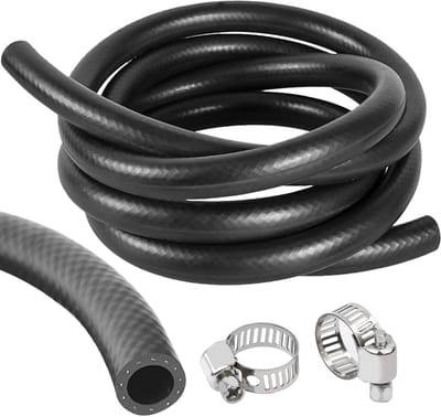 Koelrubber slang Ø 8 mm NBR, brandstofslang voor diesel en benzine, 1 m lengte met 2 slangklemmen, ideaal voor koeling en brandstoftoevoer