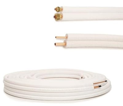 Koudemiddelleiding 1/4 inch + 3/8 inch - Dubbel Voorgeïsoleerde Koperen Buisrol voor Koelsystemen