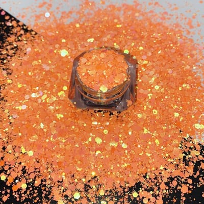 Festival Chunky Glitters Oranje 8g - Biologisch Afbreekbaar - Glitter voor Lichaam en Gezicht - Face & Body Make-up Jewels - Glitter Tattoo Set - Make Up Biodegradable
