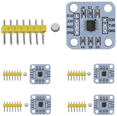 Magnetische Hoekmeet Sensor Module met 12-Bit Nauwkeurigheid en Magneten - Set van 5 Stuks voor Precisie Toepassingen