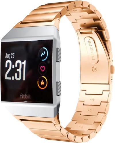 Stalen Smartwatch bandje - Geschikt voor Fitbit Ionic metalen bandje - rosé goud - Strap-it Horlogeband / Polsband / Armband