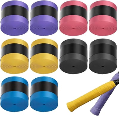 Set van 10 Zelfklevende Grip Bands voor Tennis, Badminton en Squash - Antislip, Zweetbestendig en Multikleurige Grip voor Sportrackets