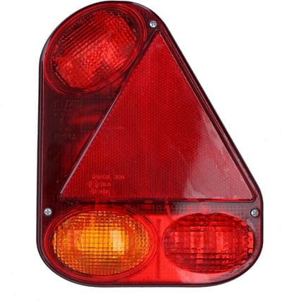 Driehoekig Aanhangwagenlicht - Caravan Achterlicht - Vervanging Reparatie - Radex Stekkersysteem - 215x175x55mm - Rood