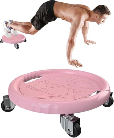 Buikspier Trainingswiel - Core Trainer - Romp Stabiliteit - Geruisloze Beweging - 28.5 cm Diameter - Zwart