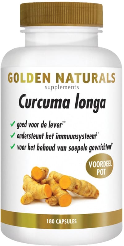Golden Naturals Curcuma Longa - 2 x 180 vegacapsules - Voordeelverpakking