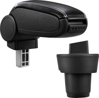 Armsteun - Seat Mii - kunstleer - zwart+wit stiksel