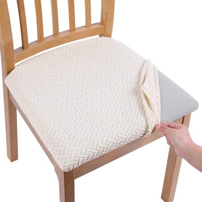 Stoelhoes Eetkamer, 2-deel set, stretch, afwasbaar, beige