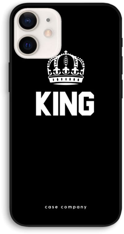 Case Company® - Hoesje geschikt voor iPhone 12 hoesje - King zwart - Biologisch Afbreekbaar Telefoonhoesje - Bescherming alle Kanten en Schermrand
